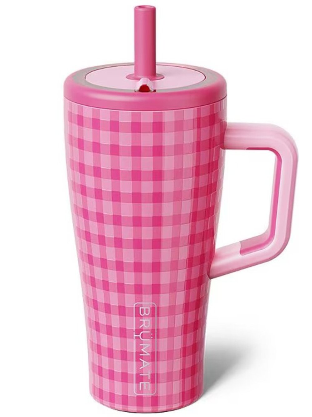 Brumate Pink Gingham Era Straw Insulated Tumbler 30 oz. - like new